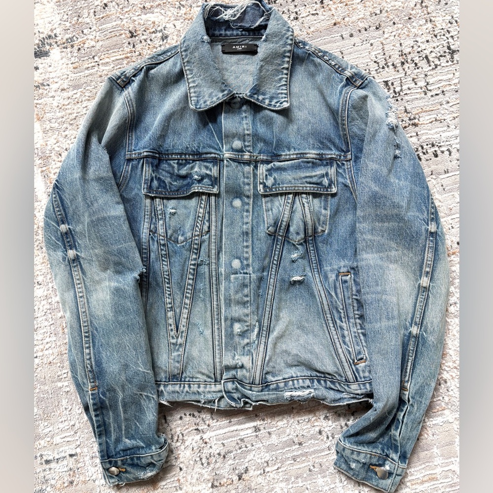 Amiri Denim Blue Cotton Jacket